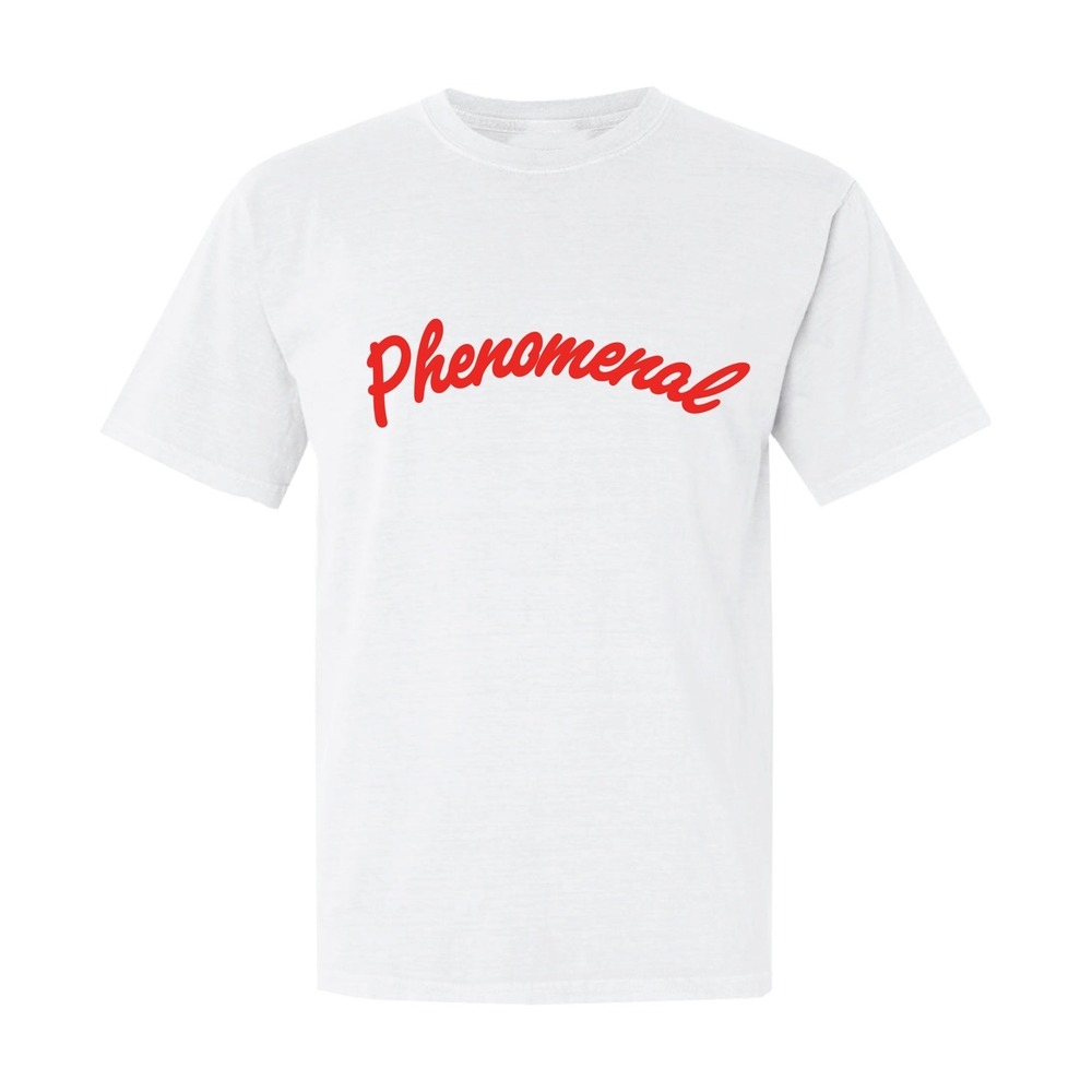 Phenomenal Script T-shirt - White / Red - Size Large